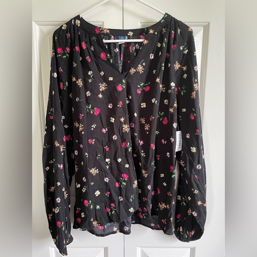 Floral Black Blouse
